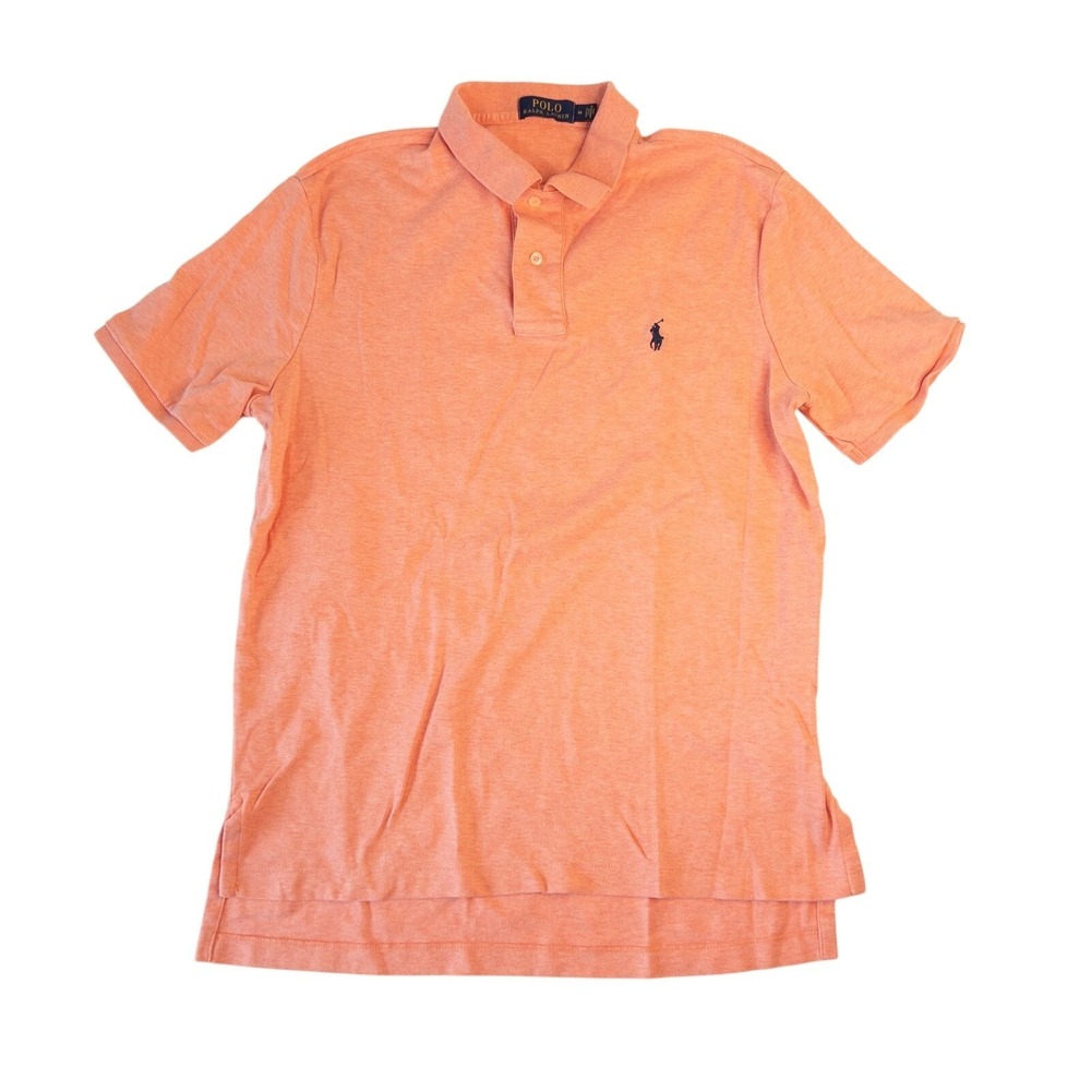 Polo Ralph Lauren Shirt Men Medium Orange Short Sleeve Classic Fit Preppy Golf